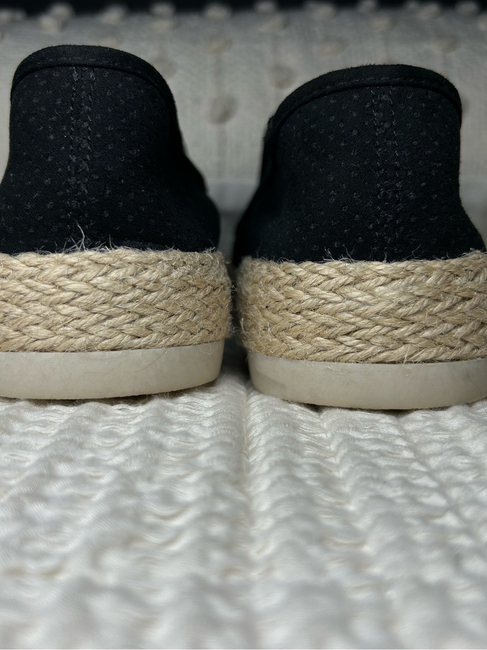 Esprit Black Perforated Slip-On Espadrilles with Jute Trim - Picture 5 of 7
